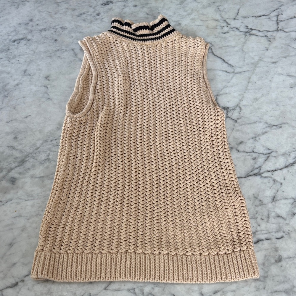 J. Crew Beige Sleeveless Turtleneck Sweater